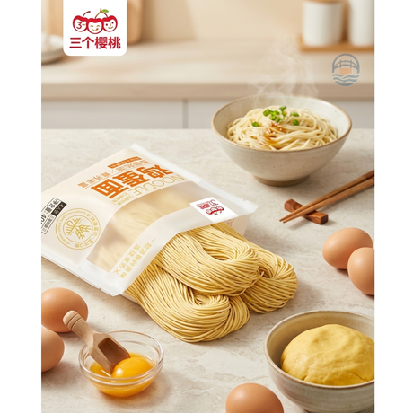 今旭三个樱桃家常面系列鸡蛋面400g