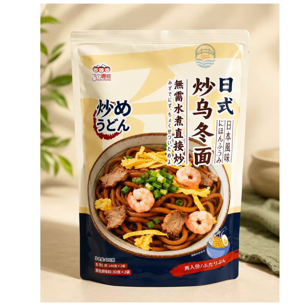 今旭三个樱桃·日式炒乌冬面420g