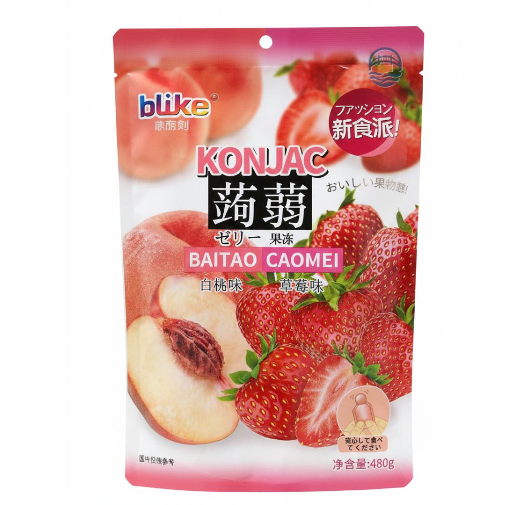 金德福蒟蒻果冻（白桃草莓味）480g