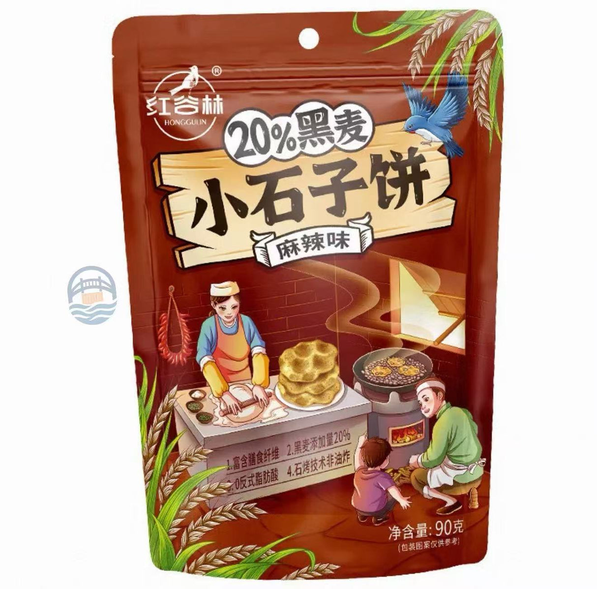 红谷林黑麦小石子饼90克（麻辣味）