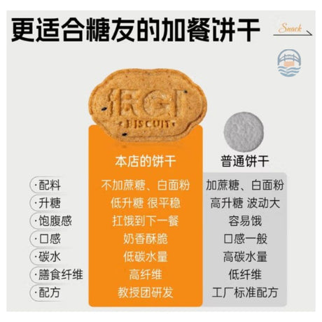 鼎福低GL无糖燕麦青稞饼干238G-原味